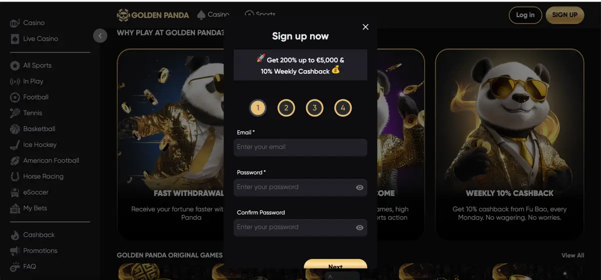 Golden Panda Casino registration process Golden Panda Casino registration process