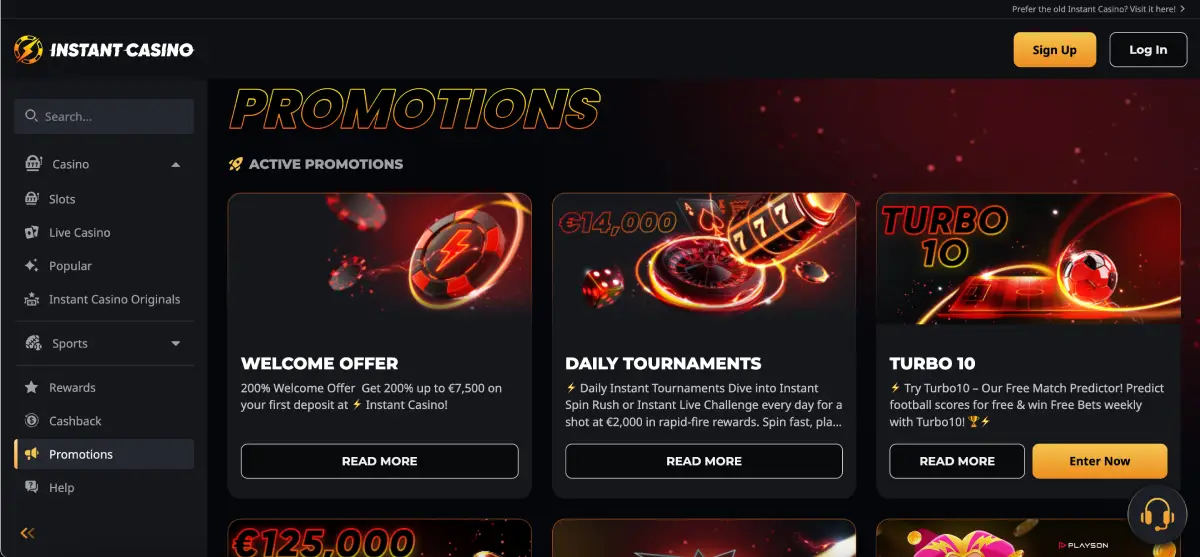 Instant Casino bonuses and promotions Instant Casino bonuses and promotions