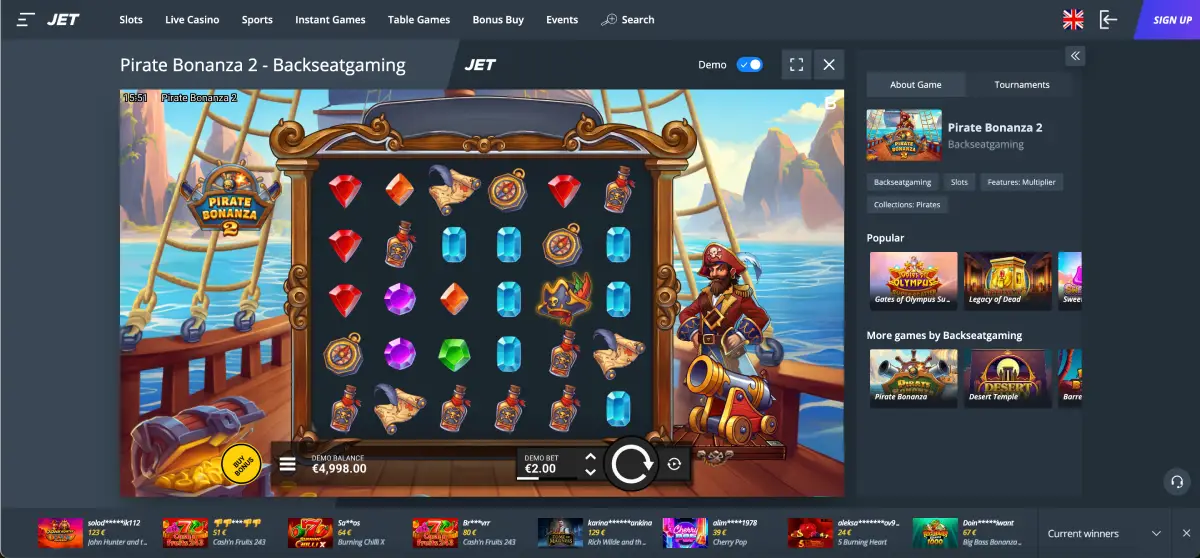 Demo Pirate Bonanza 2 slot free play without deposit