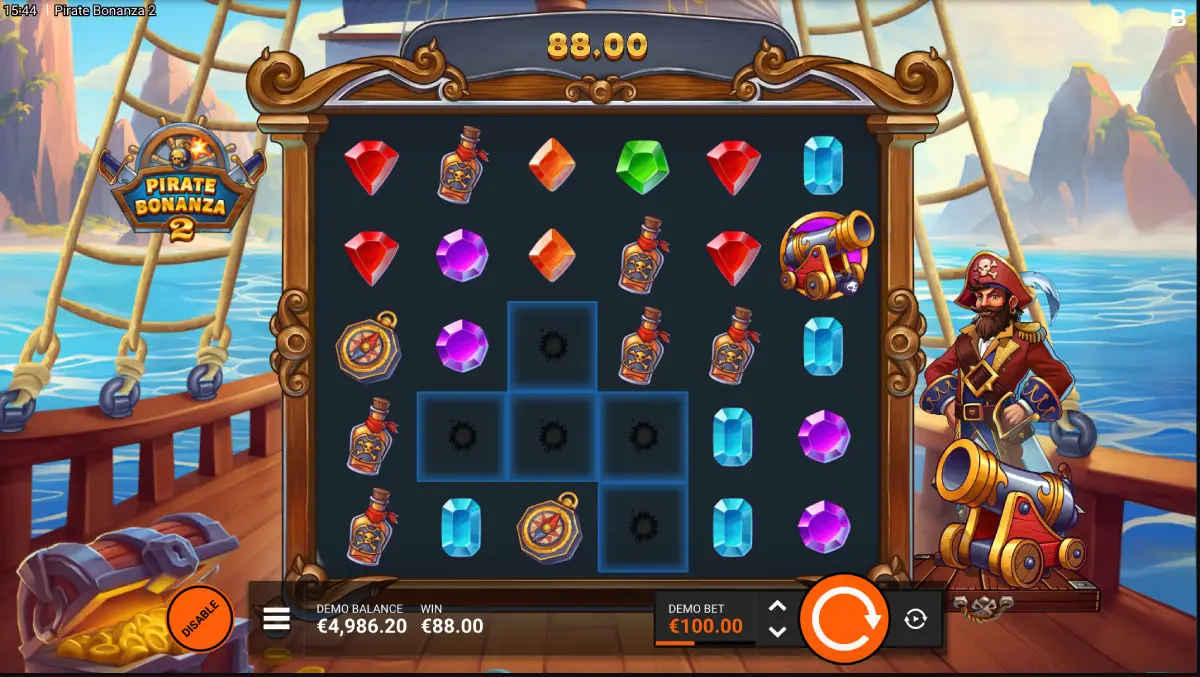 Pirate Bonanza 2 R-Bomb feature with golden bombs